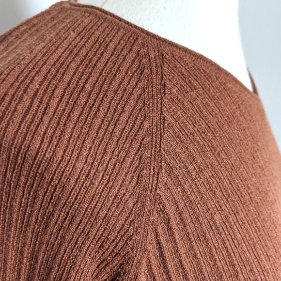 BACHRACH Burnt Orange V Neck Textured Unisex Sweater XL - Picture 6 of 12